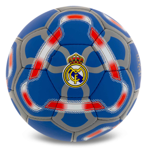 Мяч футбольный №5 PU Гриппи сшит вручную SOCCERMAX FB-6525 Голубой - изображение 2