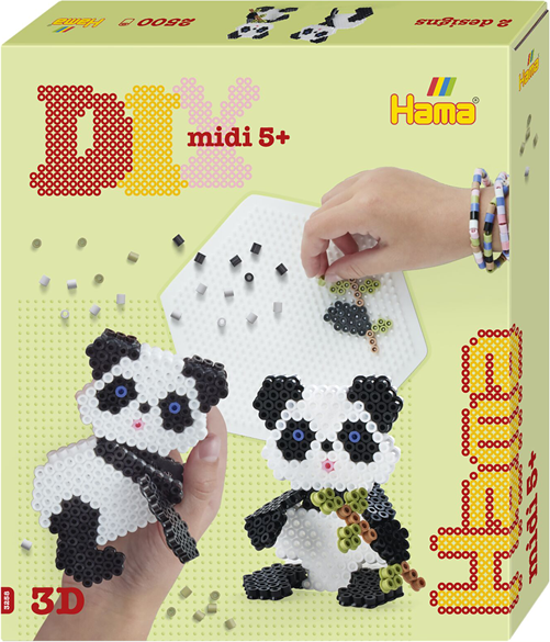 Mozaika Hama Midi Panda 3D 2500 elementów 32586 (0028178032586) - Zdjęcie 1 Mozaika Hama Midi Panda 3D 2500 elementów 32586 (0028178032586) - obraz 1