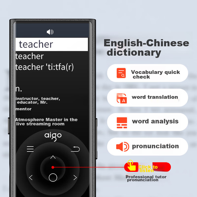MP3-плеер Aigo 801 16 ГБ с Bluetooth, динамиком и сенсорным управлением - изображение 6