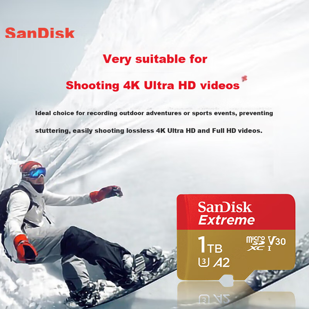 Карта памяти SanDisk microSD 1 ТБ A2 V30 U3 для DJI Pocket 3, Action 6 и экшн-камер - изображение 5