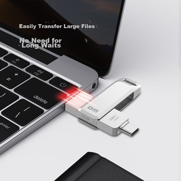 Флеш-накопичувач DM Daimai 128 ГБ типу C USB 3.2 для телефону Android, металевий PD168 з двома інтерфейсами, сумісний з телефоном та комп'ютером - зображення 7