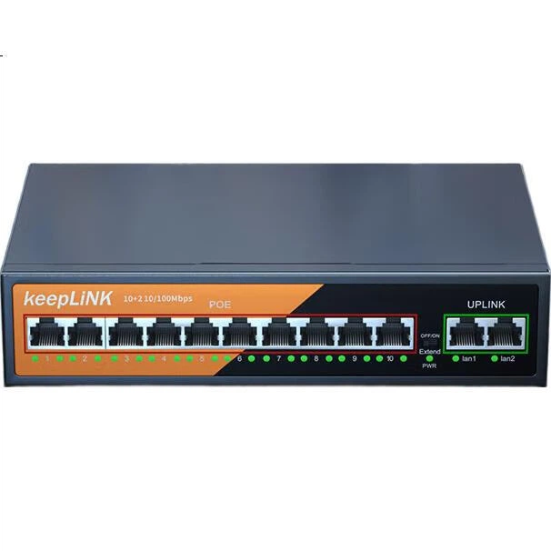 Коммутатор KeepLINK KP-9000 на 12 портов 100 Мбит/с с PoE - Фото 1 Коммутатор KeepLINK KP-9000 на 12 портов 100 Мбит/с с PoE - изображение 1