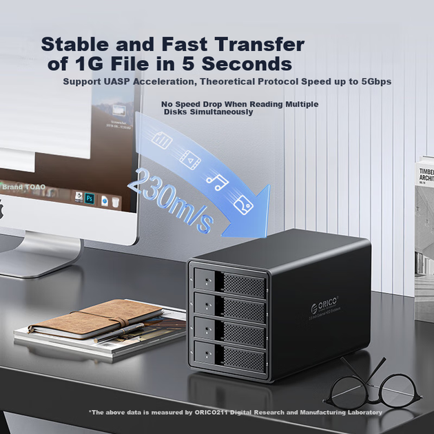 Корпус ORICO 9548U3 для 4 жестких дисков 3.5 дюйма с USB 3.0 алюминиевый - изображение 3