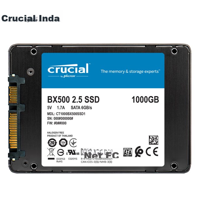 Твердотільний накопичувач Crucial Micron BX500 1 ТБ, інтерфейс SATA 3.0, швидкість читання 540 МБ/с, чіпи Micron (раніше Micron), аксесуар для комп'ютерів зі штучним інтелектом - зображення 8