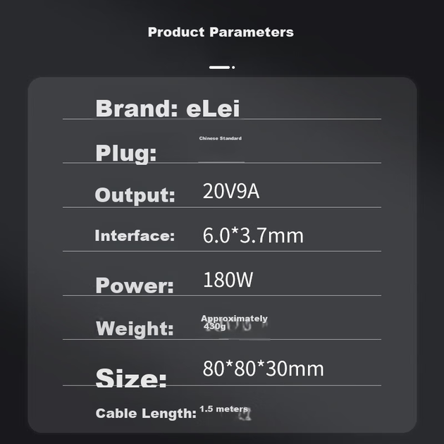 Зарядное устройство Elei GaN 20 В 9 А 180 Вт для ноутбуков ASUS ROG FX506LU и GA502I - изображение 6