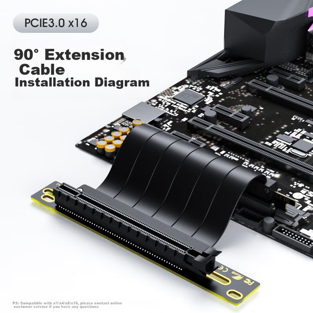 Райзер ZHENWEI ZW-PCIE34 PCI-E 3.0 x16, 10 см, черный - изображение 3