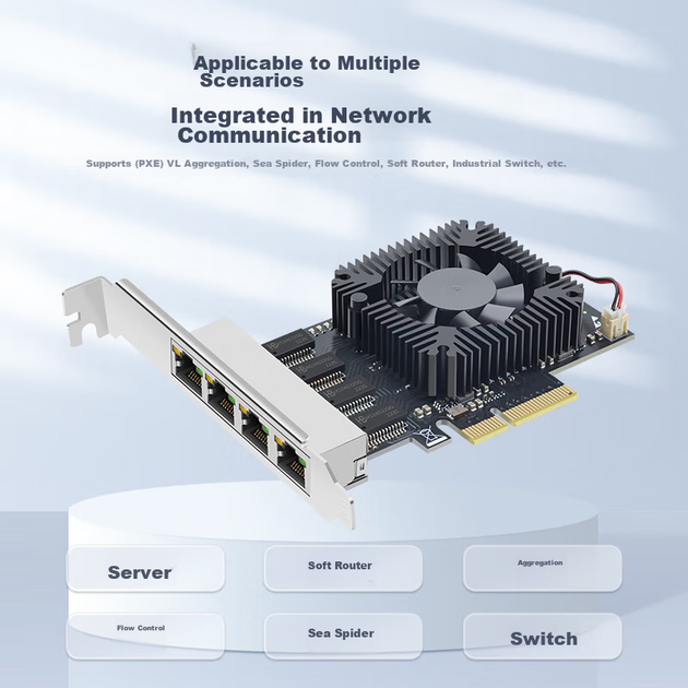 Чотирипортова мережева карта EB-LINK PCI-E X4 2.5G, гігабітний Ethernet-порт 2500M, дротова мережева карта, м'який маршрутизатор ESXi, мережевий адаптер агрегації - зображення 7