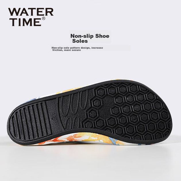 WATERTIME / Пляжные туфли Shuichuan для женщин, мужчин и детей, с нескользящей мягкой подошвой, летние туфли для плавания и дайвинга с принтом, размер S (35/36) - изображение 8