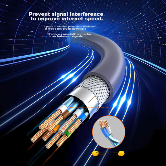 Патч-корд Choseal CT600A Cat 6 екранований 1 Гбіт/с 20 м Сірий (CT600AT20) - Фото 6 Патч-корд Choseal CT600A Cat 6 екранований 1 Гбіт/с 20 м Сірий (CT600AT20) - зображення 6