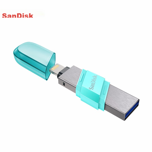 Флеш-накопичувач SanDisk 256 ГБ Lightning USB 3.0 для Apple Phone, зелений, швидкість читання 90 МБ/с, сертифікований Apple MFI, флеш-накопичувач подвійного призначення для iPhone/iPad та комп'ютера - зображення 6