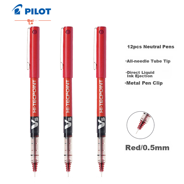 Ручки гелеві PILOT BX-V5 ролери 0.5 мм червоні, 12 шт - зображення 9