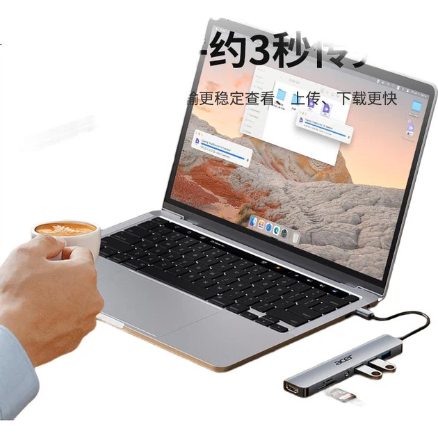 Док-станція Acer Type-C 7 в 1 з Ethernet і картридером SD/TF - зображення 2