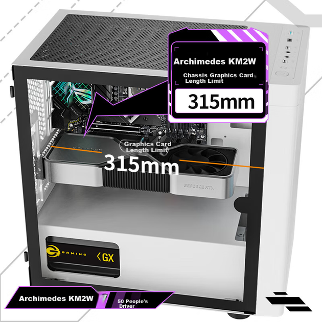 Корпус Great Wall Archimedes 2 M-ATX з Type-C 3.2 та водяним охолодженням 240 мм, білий - зображення 8