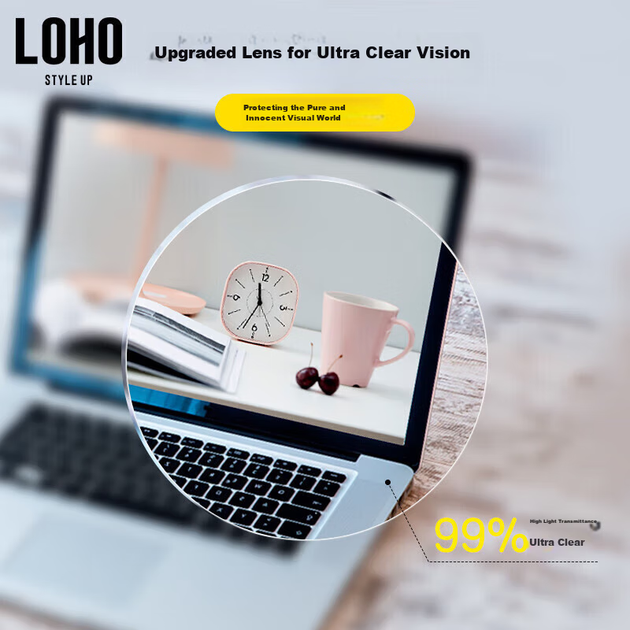 Дитячі окуляри LOHO із захистом від синього світла та випромінювання, захисні окуляри для дітей, готові до використання комп'ютера, лінзи Zeiss, надлегка силіконова оправа - изображение 3
