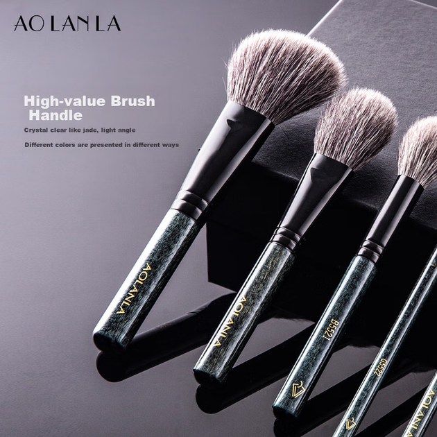 Набор кистей для макияжа AOLANLA Sparrow Feather Blue из натурального ворса, 8 шт - изображение 6