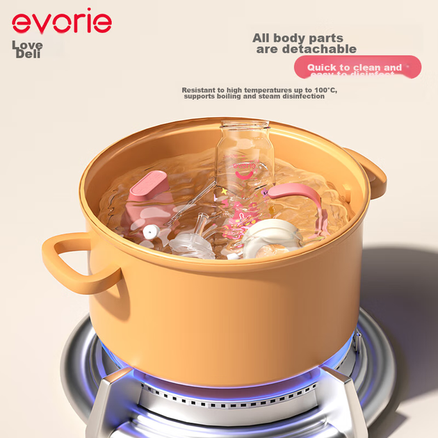 Поильник Evorie с трубочкой и широким горлышком 300 мл для детей 1-3 лет, ударопрочный - изображение 7