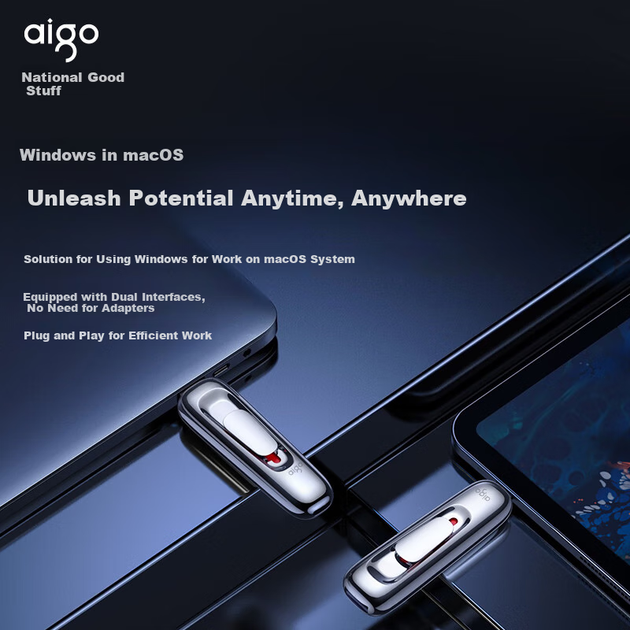 Твердотільний флеш-накопичувач Aigo 512GB USB 3.2 високошвидкісний Z398Pro, сріблястий, швидкість читання 1070 МБ/с - зображення 7