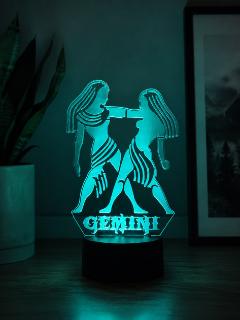 Ночник 3D LED «Близнецы (Gemini)» | на батарейке/ RGB несколько цветов / Подарок по знаком зодиака - изображение 9