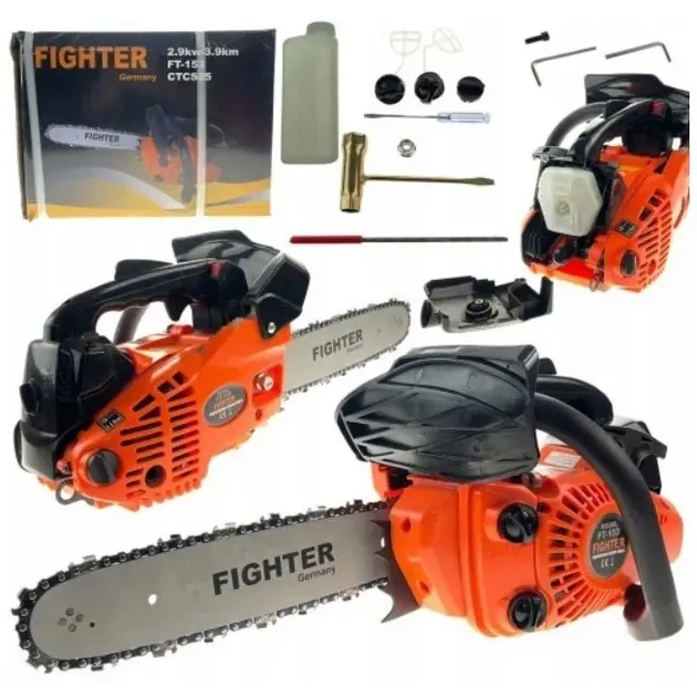 Бензопила Fighter FT 153 1900 Вт шина 25 см двигатель 25 куб см легкий запуск автоматическая смазка цепи для обрезки деревьев заготовки дров и садовых работ - Фото 6 Бензопила Fighter FT 153 1900 Вт шина 25 см двигатель 25 куб см легкий запуск автоматическая смазка цепи для обрезки деревьев заготовки дров и садовых работ - изображение 6