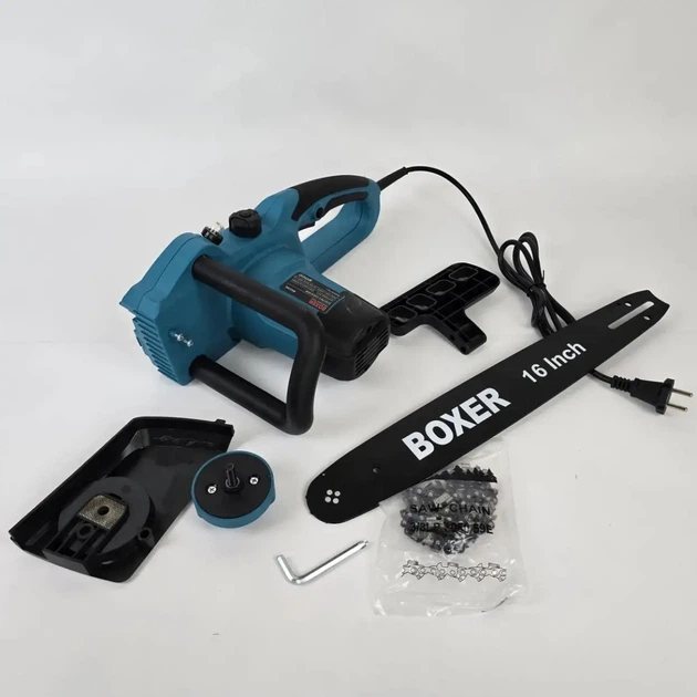 Електропила мережева Boxer BX 3306 2200 Вт шина 40 см автоматичне змащення ланцюга металева для розпилювання деревини заготівлі дров обрізання дерев і господарських робіт - Фото 11 Електропила мережева Boxer BX 3306 2200 Вт шина 40 см автоматичне змащення ланцюга металева для розпилювання деревини заготівлі дров обрізання дерев і господарських робіт - зображення 11