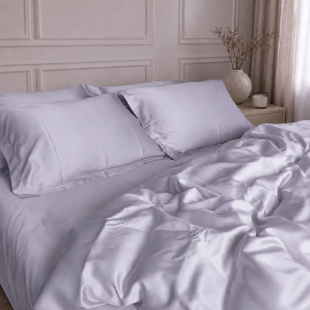 Комплект постельного белья Mirson Семейный 2 x 160 x 220 см №10 Light Ivory Tencel (2200013881766) - изображение 5