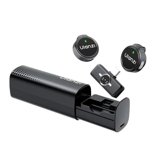 Беспроводной петличный микрофон Ulanzi A21 Wireless Microphone (Type-C), двойной с магнитом, Черный (A053) - зображення 2