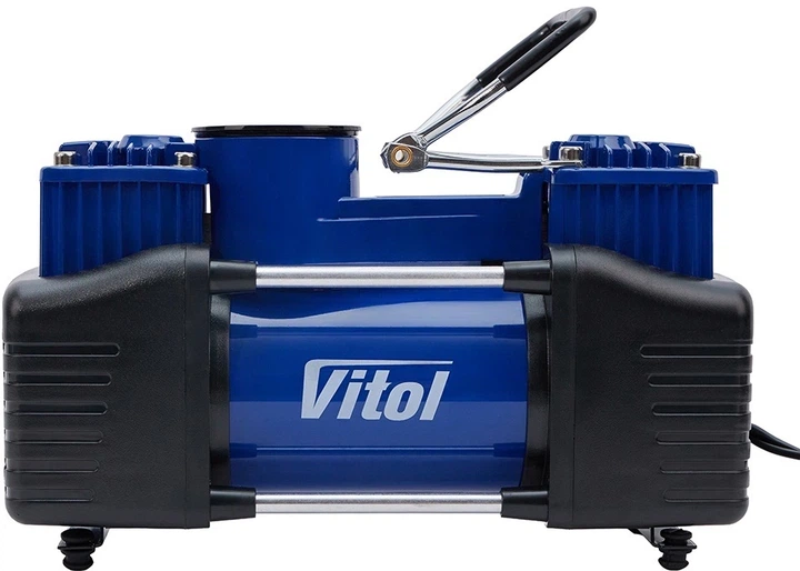 Автокомпресор Vitol К-72 150 psi 25 А 90 л 2 циліндра шланг 5 м з дефлятором клеми (К-72) - изображение 2