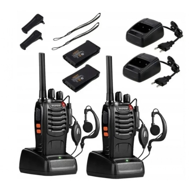 Комплект из двух раций BAOFENG BF-888S 5 Вт с дальностью до 6 км, диапазоном 400–470 МГц, 16 каналами, VOX, аккумуляторами 1500 мАч и зарядными станциями - изображение 7