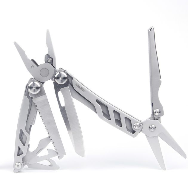 Мультитул NexTool Flagship Pro KT5020 / NE20220 16 в 1 Silver EDC компактний складаний з пружинними пасатижами ножицями ножем пилкою фіксацією ножа та пилки Liner Lock і чохлом - зображення 3