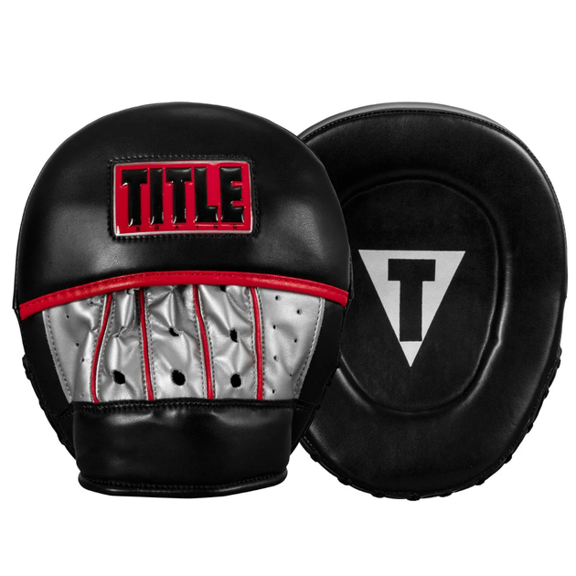 Лапи боксерські TITLE Boxing Valiant Punch Mitts - Black/Silver - Фото 1 Лапи боксерські TITLE Boxing Valiant Punch Mitts - Black/Silver - зображення 1