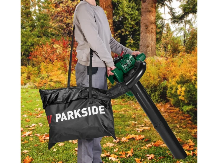 Бензиновая воздуходувка и пылесос на 900 Вт 1,22 л.с для листьев Parkside PBLS 26 B2 - изображение 2