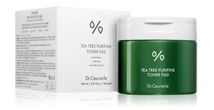 Тонізуючі пади з екстрактом чайного дерева Dr.Ceuracle Tea Tree Purifine Toner Pad 60 шт - зображення 2