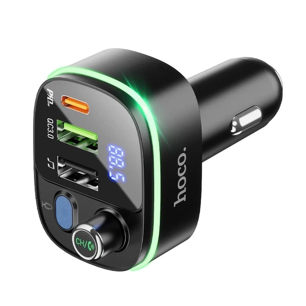 Трансмиттер автомобильный Hoco E62 Bluetooth 2 x USB A + USB C QC3.0 PD 20W Black (6931474756299) - Фото 4 Трансмиттер автомобильный Hoco E62 Bluetooth 2 x USB A + USB C QC3.0 PD 20W Black (6931474756299) - изображение 4