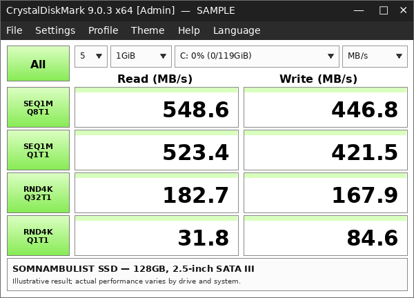 SSD накопитель SomnAmbulist 128GB 2.5″ SATA III 550/450 МБ/с для ноутбука и компьютера - изображение 3