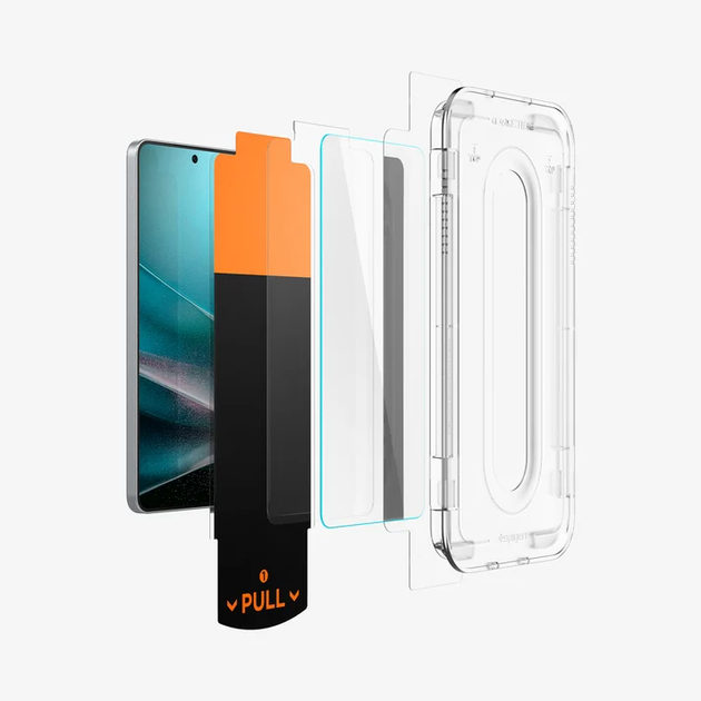 Защитное стекло Spigen GLAS.tR EZ Fit Pro для iPhone 16 Pro Max (2 шт) с рамкой для установки - Фото 3 Защитное стекло Spigen GLAS.tR EZ Fit Pro для iPhone 16 Pro Max (2 шт) с рамкой для установки - изображение 3