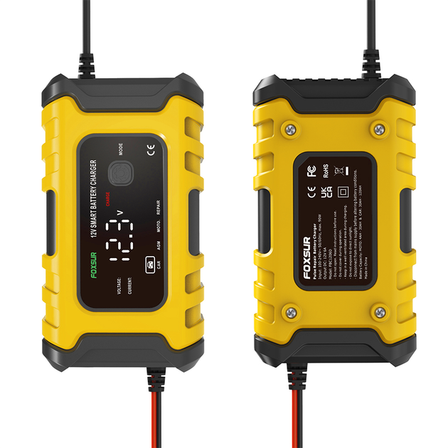 Автомобільний імпульсний зарядний пристрій Foxsur 12v 6A FBC1206D, автоматична зарядка для акумулятора - зображення 8