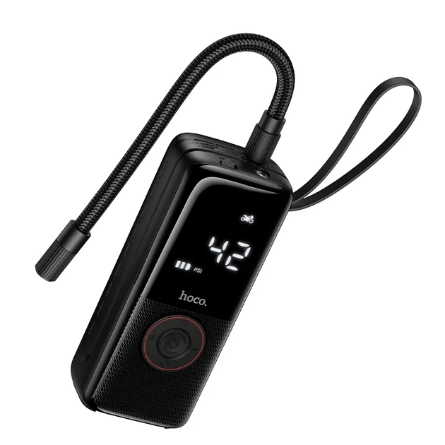 Автомобильный насос HOCO ZP18 портативный аккумуляторный 4000 mAh черный - изображение 4