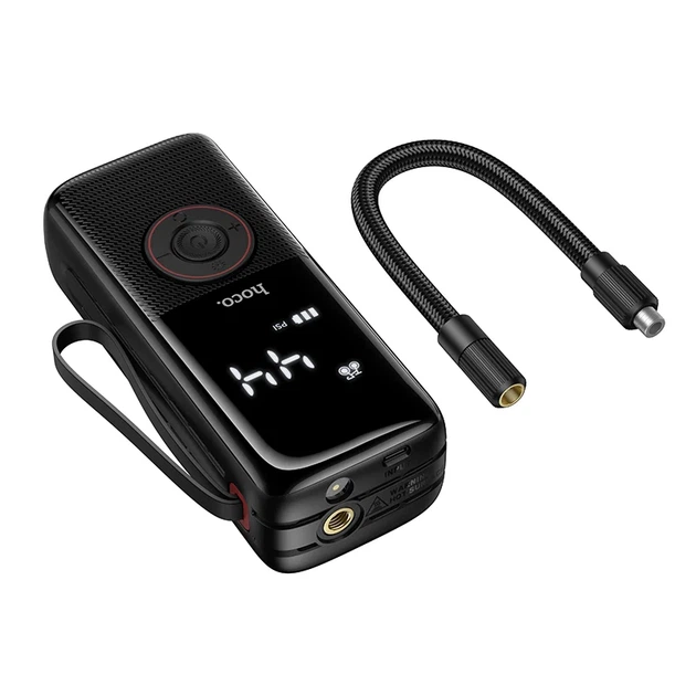 Автомобильный насос HOCO ZP18 портативный аккумуляторный 4000 mAh черный - изображение 5
