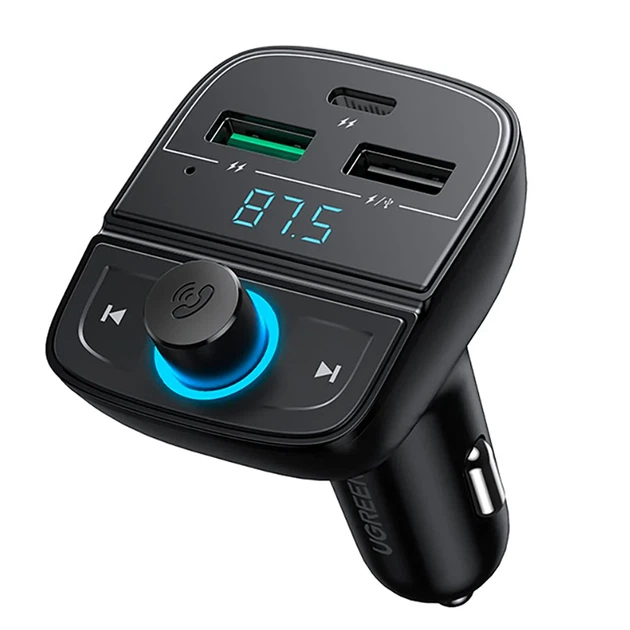FM-трансмітер UGREEN CD229 Bluetooth 5.0 з зарядним пристроєм 31,5W чорний - зображення 3