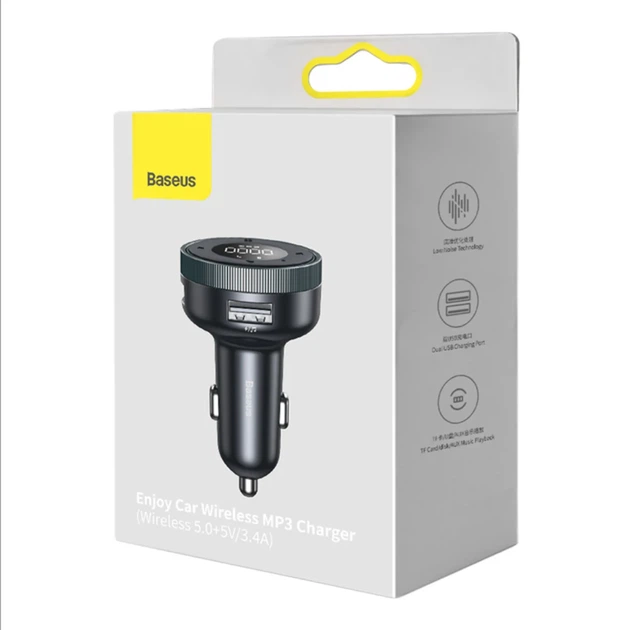 FM-трансмітер Baseus Enjoy Car Wireless MP3 Charger Bluetooth 5.0 USB Type-A чорний - зображення 2