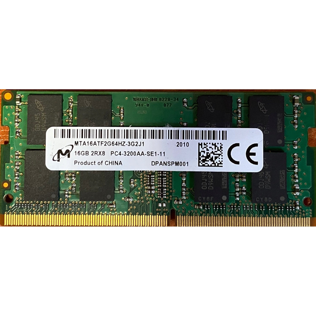 Оперативна пам'ять SODIMM 16GB DDR4 3200MHz Micron MTA16ATF2G64HZ-3G2J1 б/в mta16atf2g64hz-3g2j1 - Фото 1 Оперативна пам'ять SODIMM 16GB DDR4 3200MHz Micron MTA16ATF2G64HZ-3G2J1 б/в mta16atf2g64hz-3g2j1 - зображення 1
