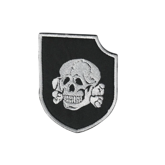 Шеврон патч на липучці Череп Голова Адама Totenkopf, на чорному фоні, 7*8см. - Фото 1 Шеврон патч на липучці Череп Голова Адама Totenkopf, на чорному фоні, 7*8см. - зображення 1