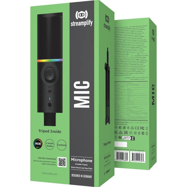 Микрофон Streamplify MIC TRIPOD-48-RGB-TP (SPMC-MZ1C127.11) [168940] - изображение 12