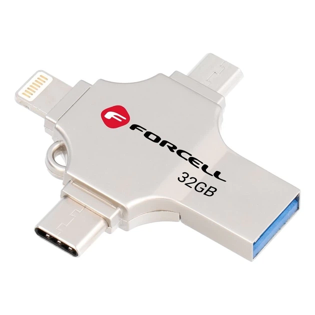 Флешка Forcell F-Data Metal Quad 32GB USB 3.2 Gen 1 Silver (5903396391835) - Фото 3 Флешка Forcell F-Data Metal Quad 32GB USB 3.2 Gen 1 Silver (5903396391835) - зображення 3