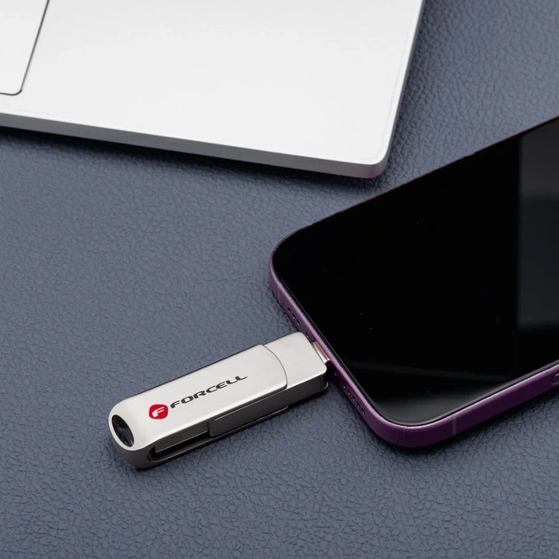 Флешка Forcell F-Data Metal 64GB USB 3.2 Gen 1 Silver (5903396391811) - зображення 6