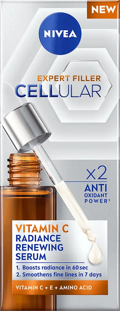 Serum z witaminą C Nivea Cellular Expert Filler Vitamin C Radiance Renewing 30 ml (9005800388557) - Zdjęcie 3 Serum z witaminą C Nivea Cellular Expert Filler Vitamin C Radiance Renewing 30 ml (9005800388557) - obraz 3