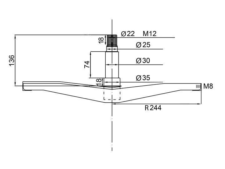 Хрестовина для пральної машини Samsung DC97-14370E, EBI COD.742, d=25/30/35 мм, l=136 мм - зображення 3