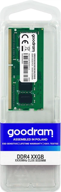 Оперативна пам'ять GOODRAM 16GB SO-DIMM DDR4 3200 MHz CL22 для ноутбуків (GR3200S464L22S/16G) - Фото 3 Оперативна пам'ять GOODRAM 16GB SO-DIMM DDR4 3200 MHz CL22 для ноутбуків (GR3200S464L22S/16G) - зображення 3