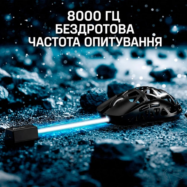 Игровая мышь ATTACK SHARK R2 Black корпус из магниевого сплава, беспроводная трехрежимная 2.4G/Bluetooth/USB-C, 8000Hz, PAW3950, 42000 DPI, Nordic 52840, 45 г ультралегкая, черная - изображение 5