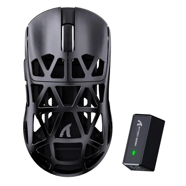 Игровая мышь ATTACK SHARK R2 Black корпус из магниевого сплава, беспроводная трехрежимная 2.4G/Bluetooth/USB-C, 8000Hz, PAW3950, 42000 DPI, Nordic 52840, 45 г ультралегкая, черная - изображение 11